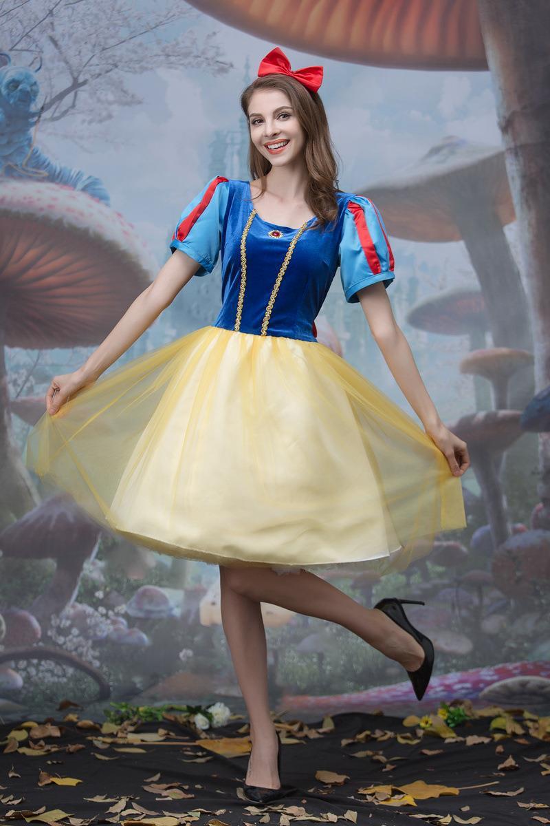 2024 New Halloween Costumes Cosplay Fairy Tale Snow White Short Skirt Children's Day Performance Costumes