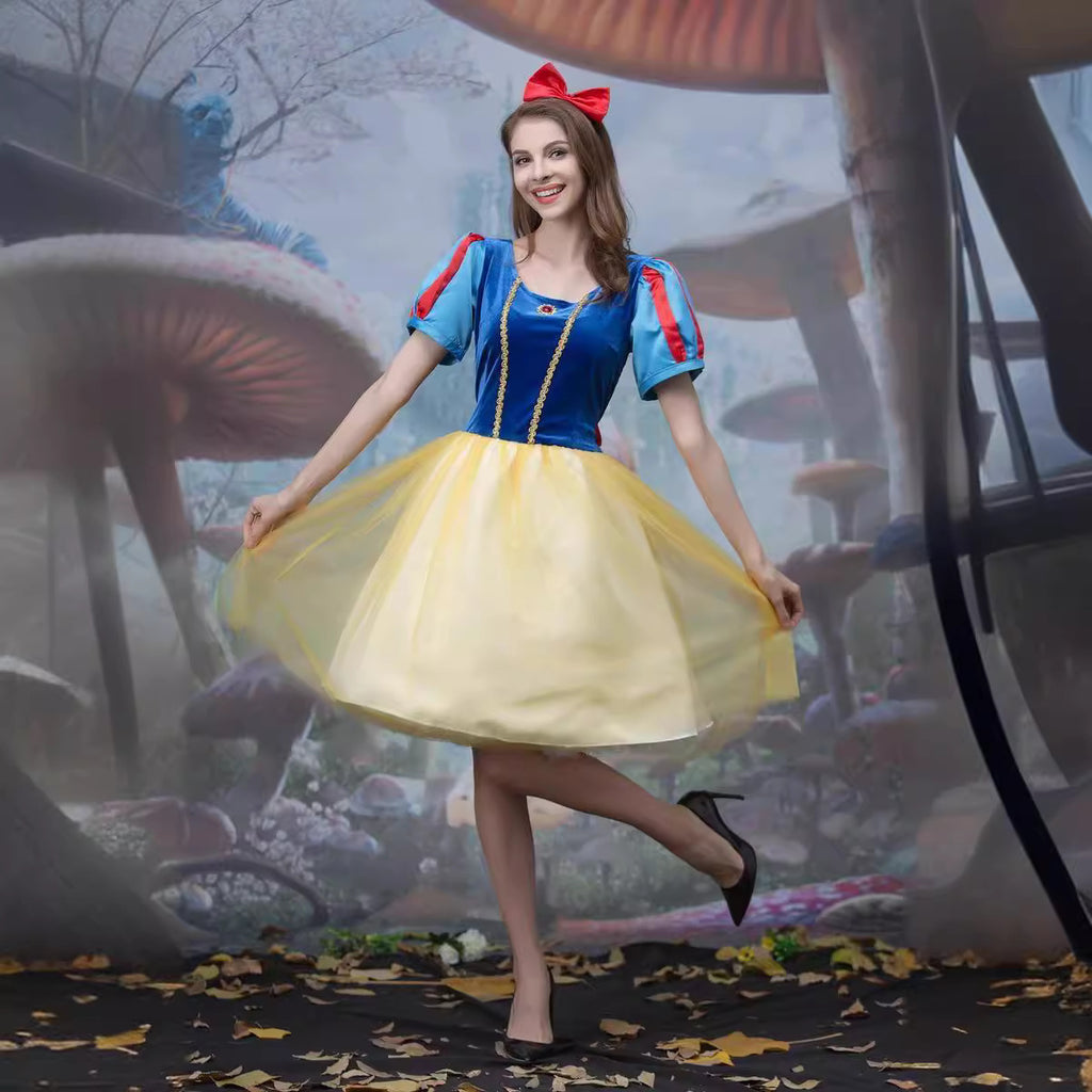 2024 New Halloween Costumes Cosplay Fairy Tale Snow White Short Skirt Children's Day Performance Costumes
