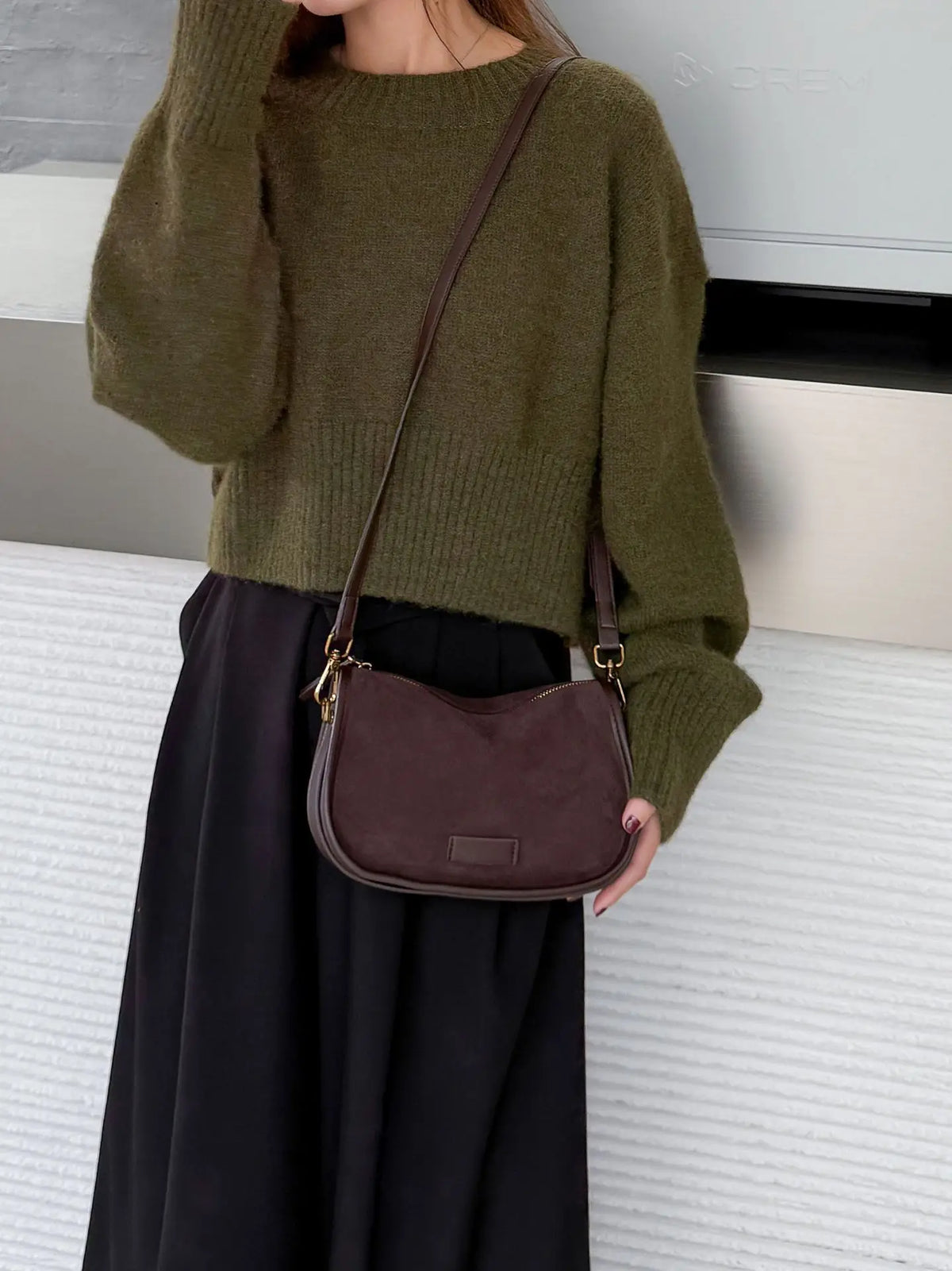Genuine Matte Cowhide Women's Bag Autumn Winter, Elegant Soft Ladies Handle Bag, Fashion Versatile Shoulder Crossbody Handbag
