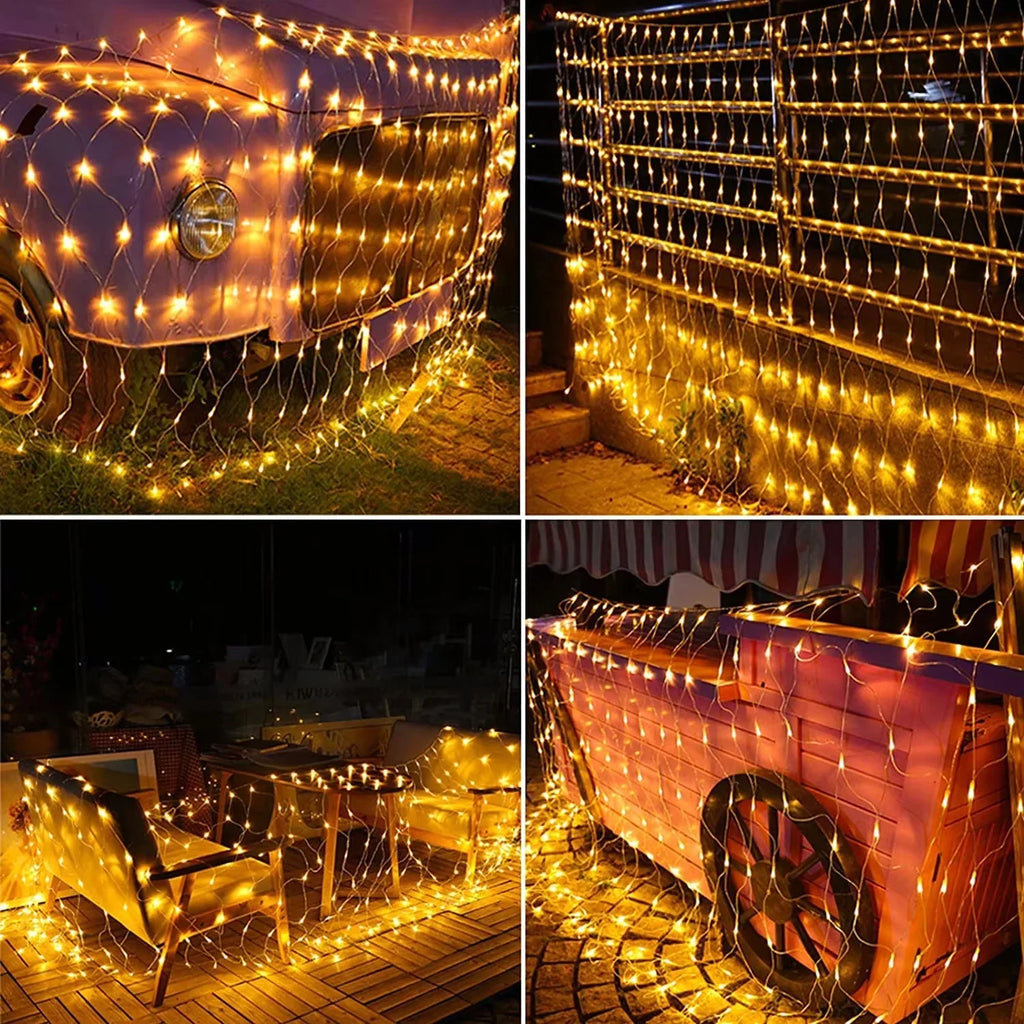 Christmas Decorations Lamp LED Fishing Net Light Outdoor Waterproof Street Tree Decoration Light Wedding Festival Mesh Light