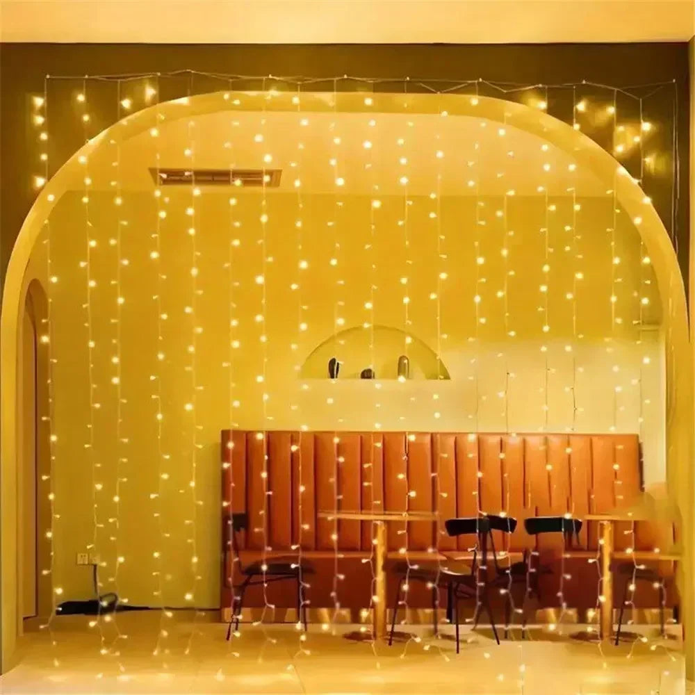 Christmas Lights LED Fairy String Curtain Lights Battery Powered 8 Mode Christmas Decor For Home Holiday New Year 2027 Lamp