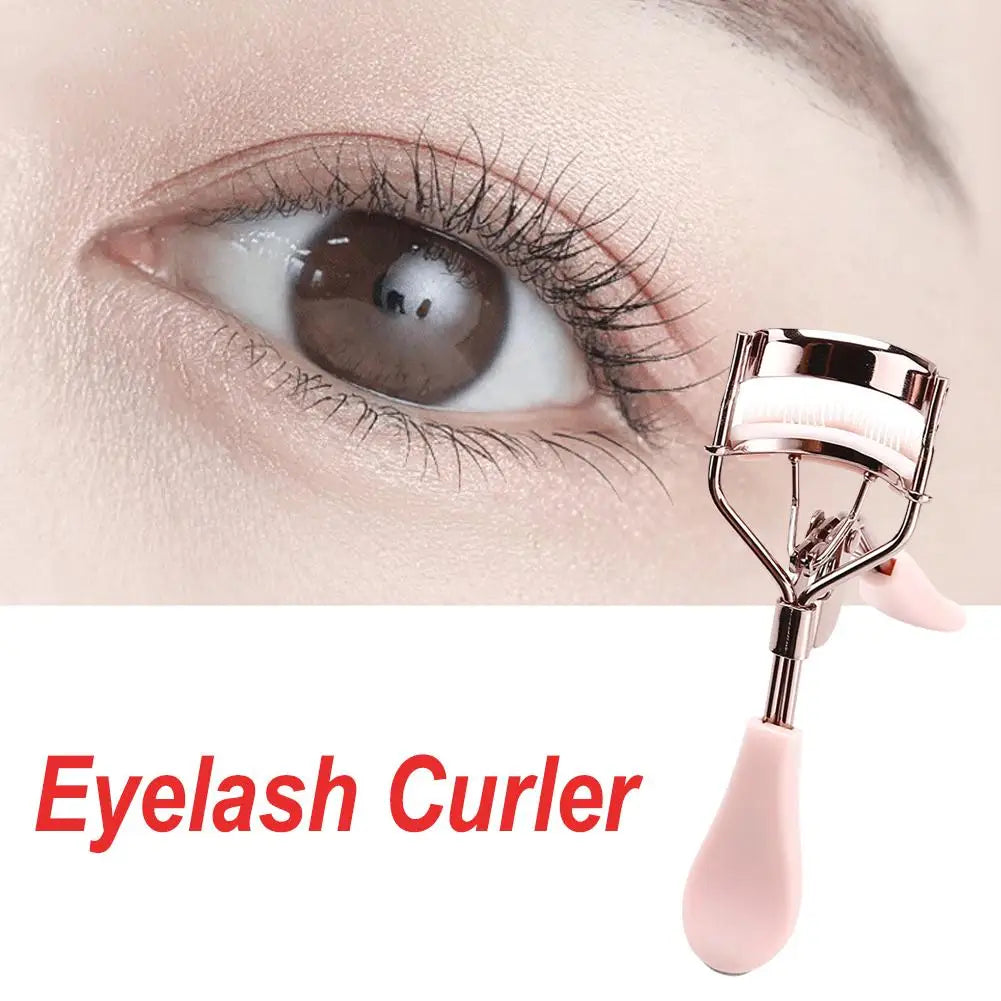 Curved Handle Eyelash Curler Tweezers Gentle on Lashes Long-Lasting Curling Cosmetic Tool for Eye Makeup