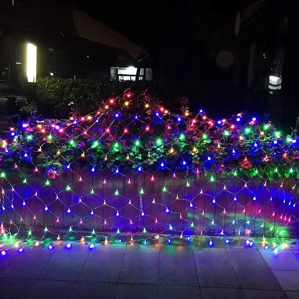 Christmas Decorations Lamp LED Fishing Net Light Outdoor Waterproof Street Tree Decoration Light Wedding Festival Mesh Light