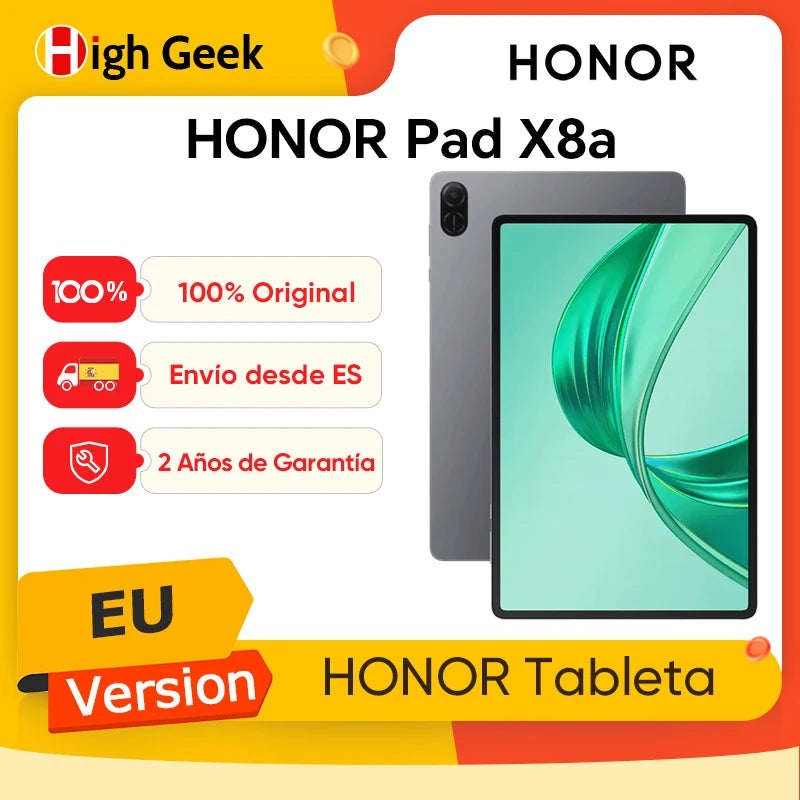 EU Version HONOR Pad X8a 11inch High Refresh Rate Eye Comfort 8300mAh Battery Large-amplitude Quad-speaker Voice Enhancement