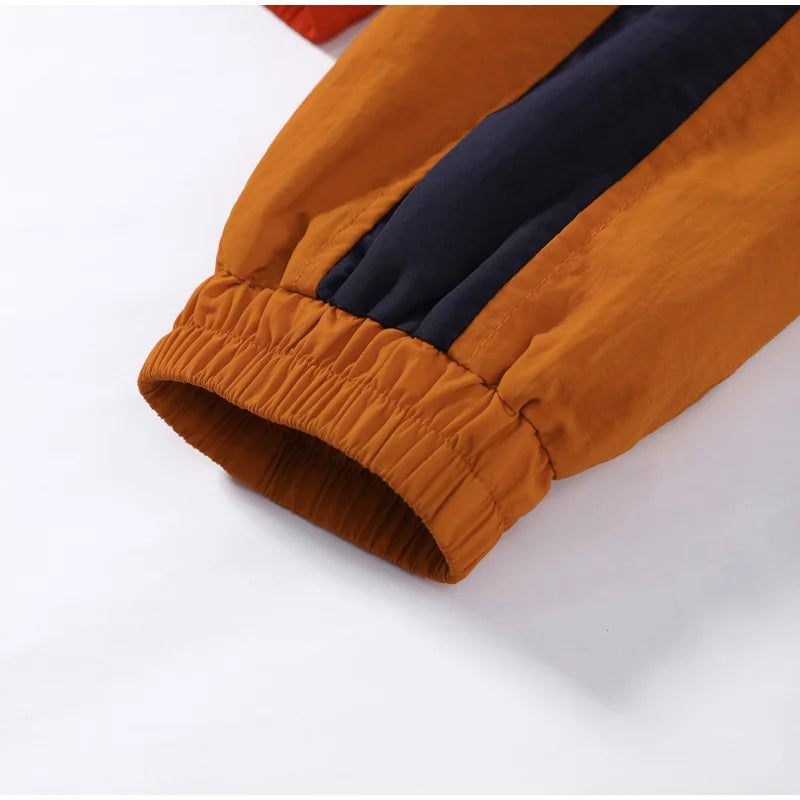 Casual Contrast Color Women's Coat Long Sleeve Loose Stand Collar Button Lady Jackets 2026 Fashion Female Autumn Outerwear