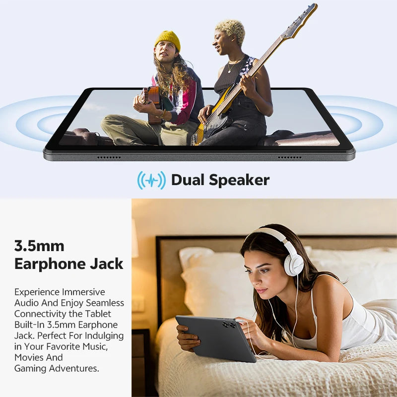 SVITOO Tablet 2026 Android 16 10.1 Inch IPS HD Screen Unisoc T7250 Octa-Core Processor 4GB Physical RAM + 16GB Virtual RAM 128GB ROM 1TB Expandable 6600mAh Battery 2.4GHz 5GHz WiFi 5 Bluetooth 5.0 GPS Widevine L1 With Case Ta