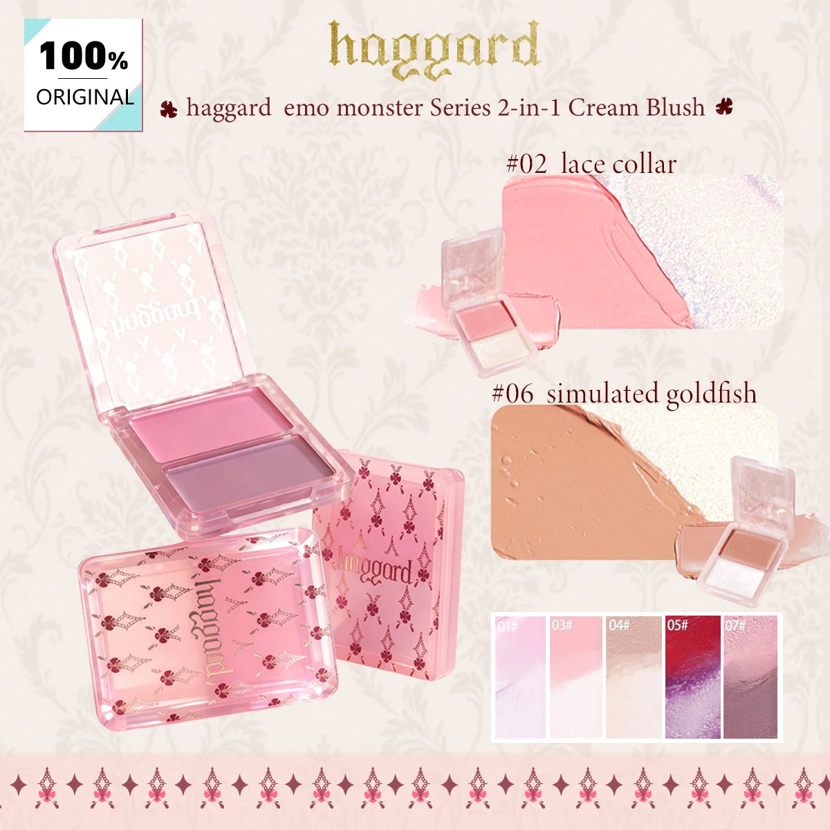 Haggard  Emo Monster Series 2-in-1 Cream Blush,Hydrating & Non-Greasy,Smooth & Blendable,Long-Lasting Pigmentation,Luxury Makeup