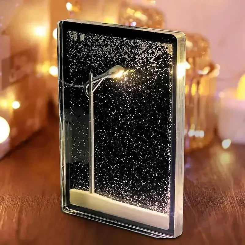 Christmas Snow Scene Night Light Desk Light Christmas Crafts Snowy Night Lamp Decor Arts And Crafts Night Street Lamps for Girls