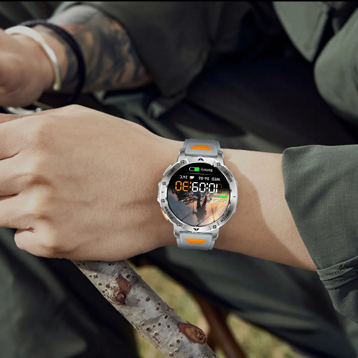 Smart Watch 1.7'' IPS Screen 1400mAh Battery IPX8 Waterproof 120+ Sports SOS LED BT Call Heart Rate Monitor Men Women