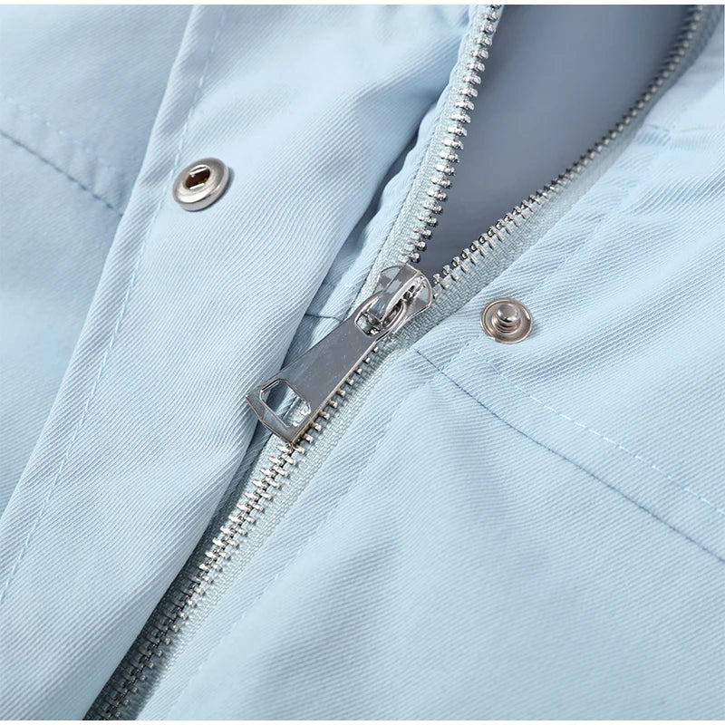 Fashion Solid Drawstring Waist Cinching Jacket Women Stand Full Sleeve Full Sleeve Pocket Jackets 2026 Autumn Casual Outwear