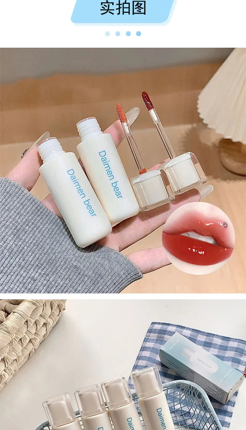 DaiMenBear Blue Oxygen Mirror Lip Gloss pseudo-natural Whitening for autumn and winter girls