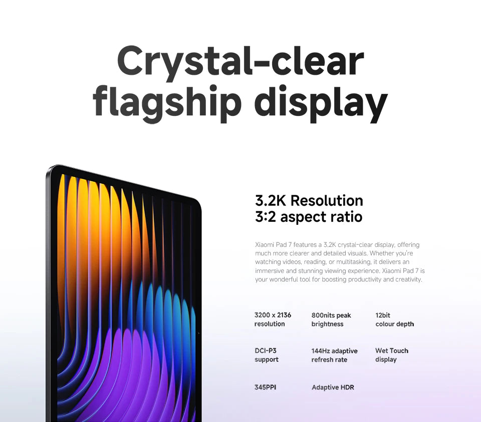 Global Version Xiaomi Pad 7 Tablet PC Snapdragon 7 + Gen 3 11.2 ''3.2K 144Hz Display 8850mAh Big Battery 13MP Real Camera