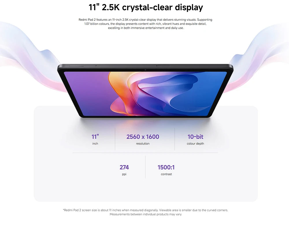 MediaTek Helio G100-Ultra Mi Tablet Global Version Wifi 11" 2.5K Crystal-clear Display MediaTek Helio G100-Ultra Mi Tablet  90Hz Display 9000mAh