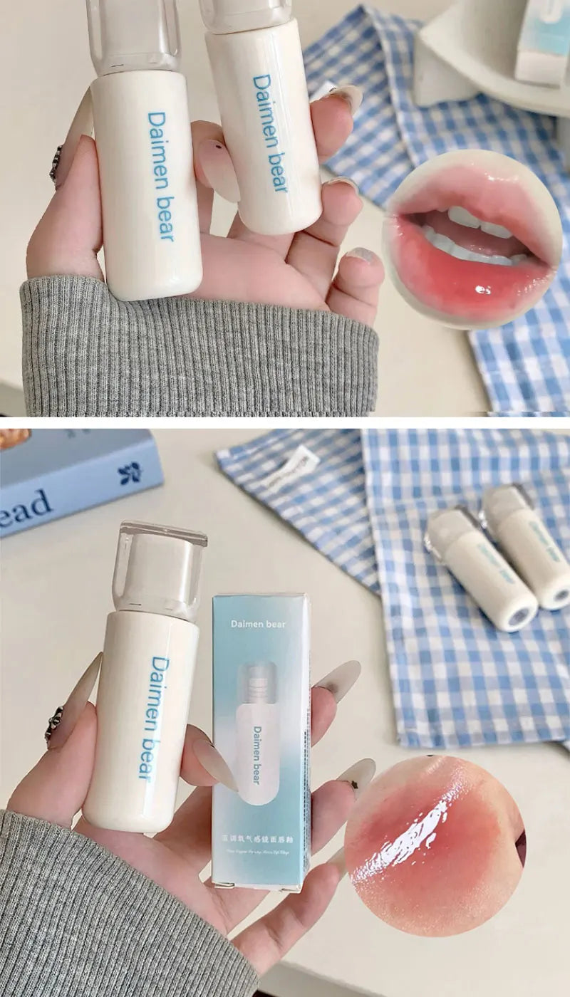 DaiMenBear Blue Oxygen Mirror Lip Gloss pseudo-natural Whitening for autumn and winter girls