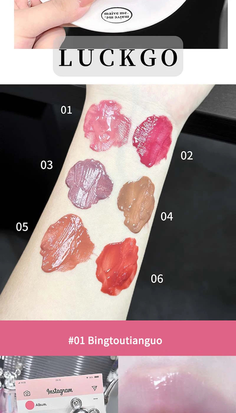 Bear Shuiguang lipstick, Korean show young, mirror Shuiguang glass lip, autumn and winter lipstick, makeup does not fade