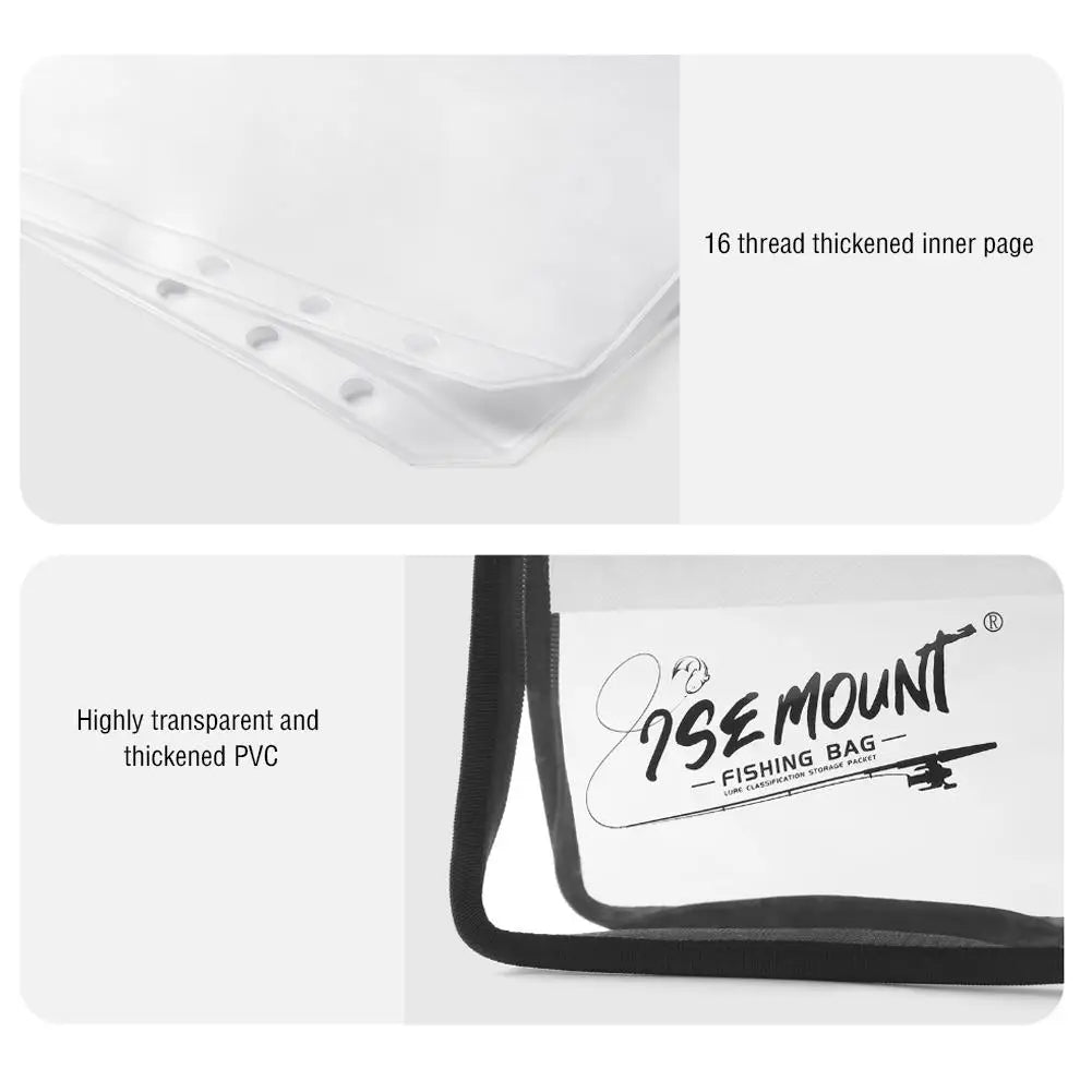 Waterproof PVC Fishing Lure Bag Transparent Fake Bait Storage Case Partitioned Tackle Organizer Pouch For Fishing Accessories