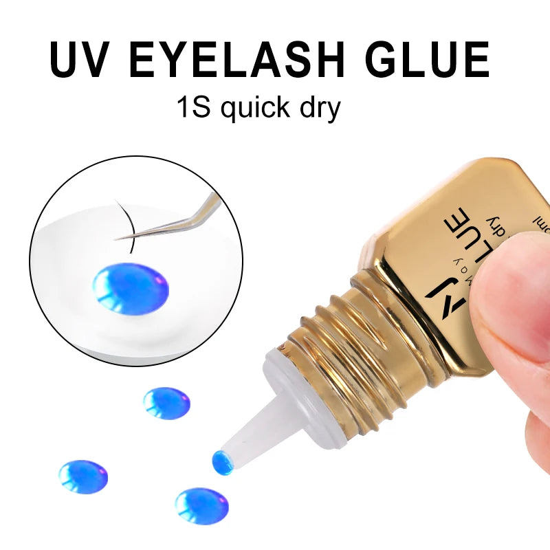 JOMAY 5ML UV Lash Glue For Eyelash Extension Adhesive Waterproof Long Lasting 1S Quick Drying Purple UV Lashes Glue Makeup