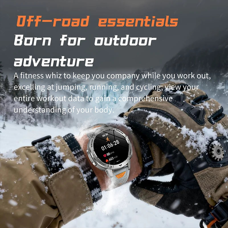 Smart Watch 1.7'' IPS Screen 1400mAh Battery IPX8 Waterproof 120+ Sports SOS LED BT Call Heart Rate Monitor Men Women