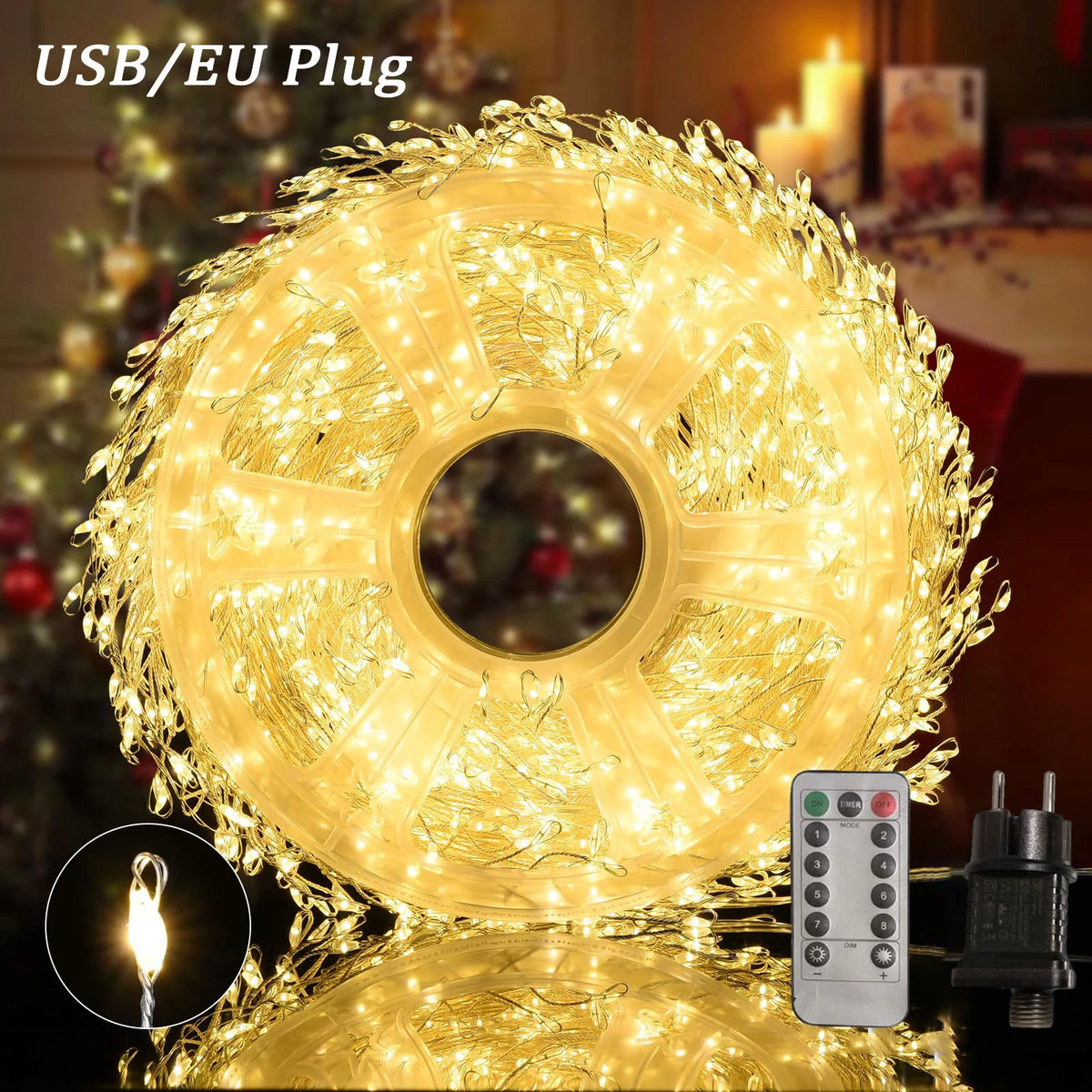 LED Firecracker String Lights Christmas Tree Lights Garland Fairy Light for Wedding Party Christmas Outdoor Decorations 2026