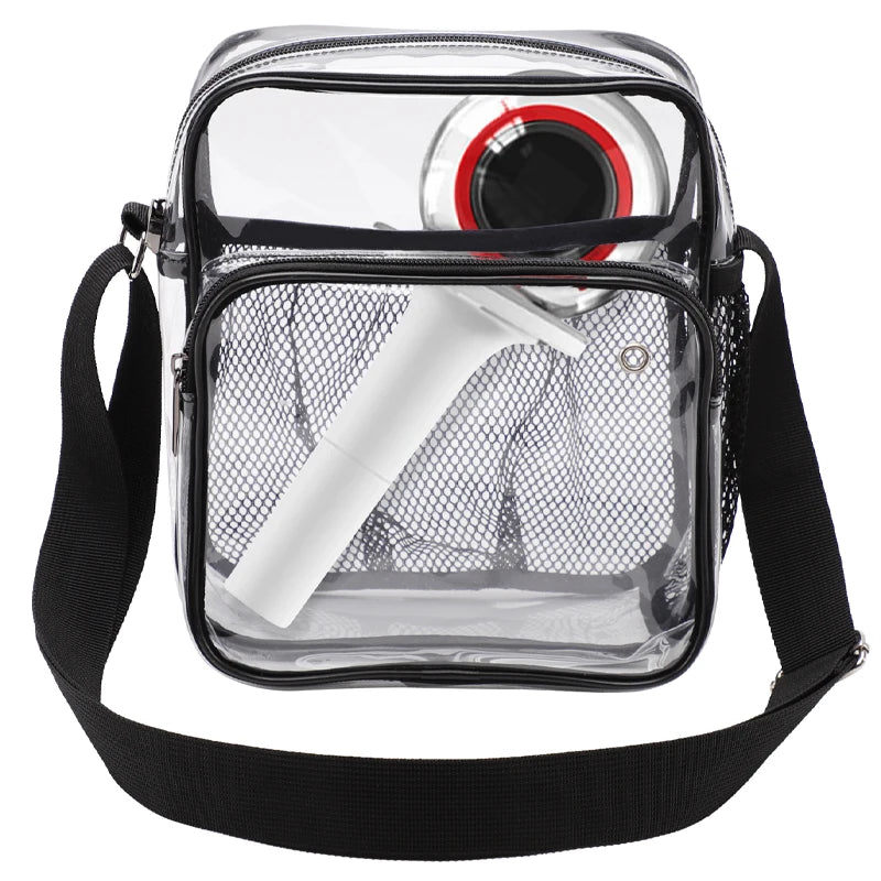 TINYAT Women Lightweight Mesh Strap Waterproof Transparent pvc Bags Put Lost Headphone Jack Umbrella Cell Phone 9.7 inch iPad