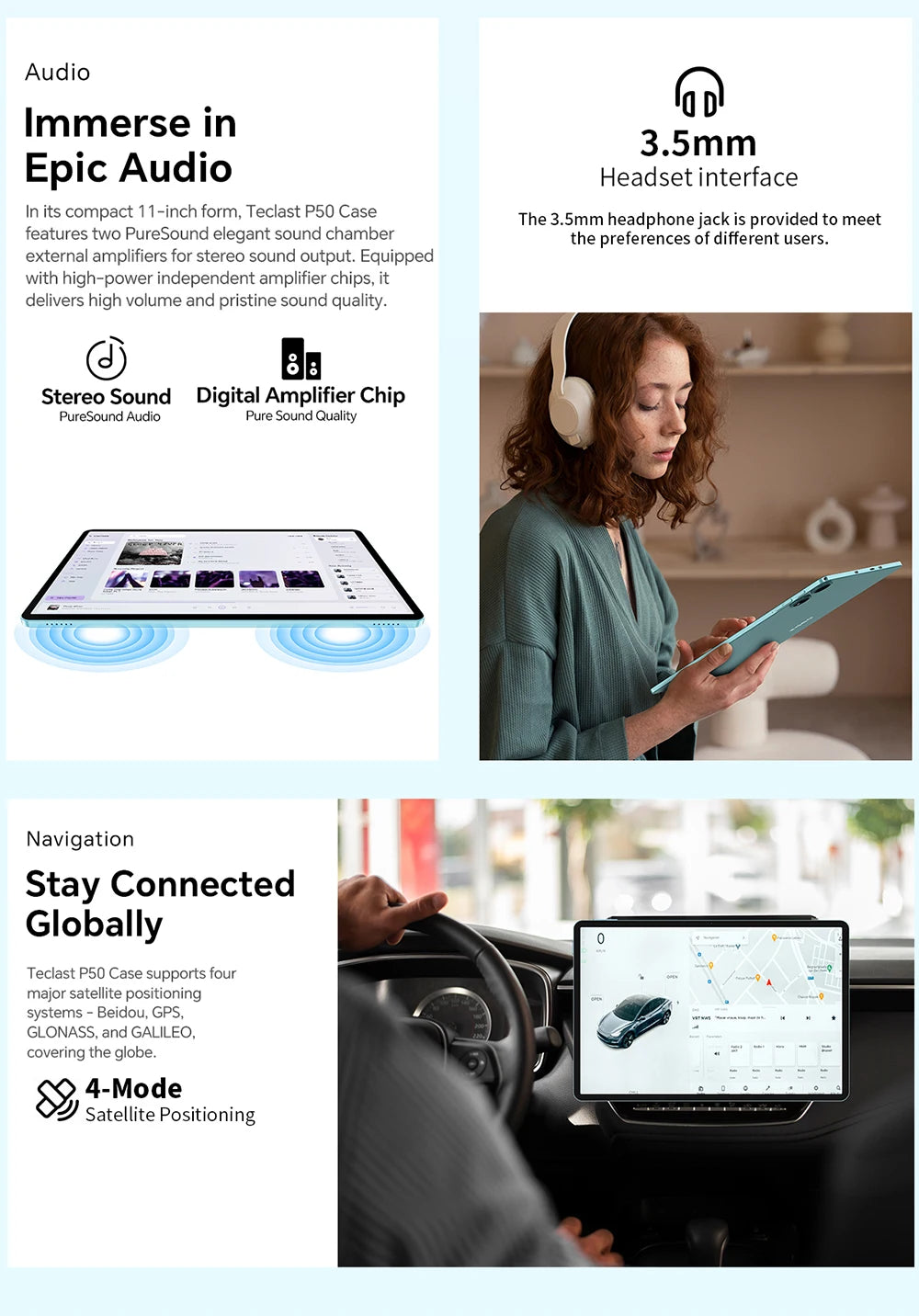 Teclast P50Case Tablet Android 15 11" 12GB(4GB+8GB) RAM 128GB ROM T606 8-Core 7000mAh P50 Case/Keyboard/Mouse/Stylus/Headphone