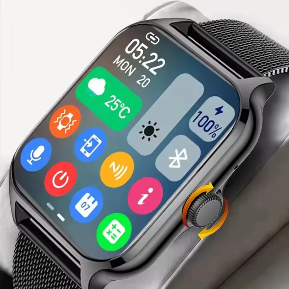 Smart Watch Men 2.01 Inch AMOLED Screen Waterproof Multiple Sport Mode Fitness HD Bluetooth Calls Smartwatch Men Women Bracelet