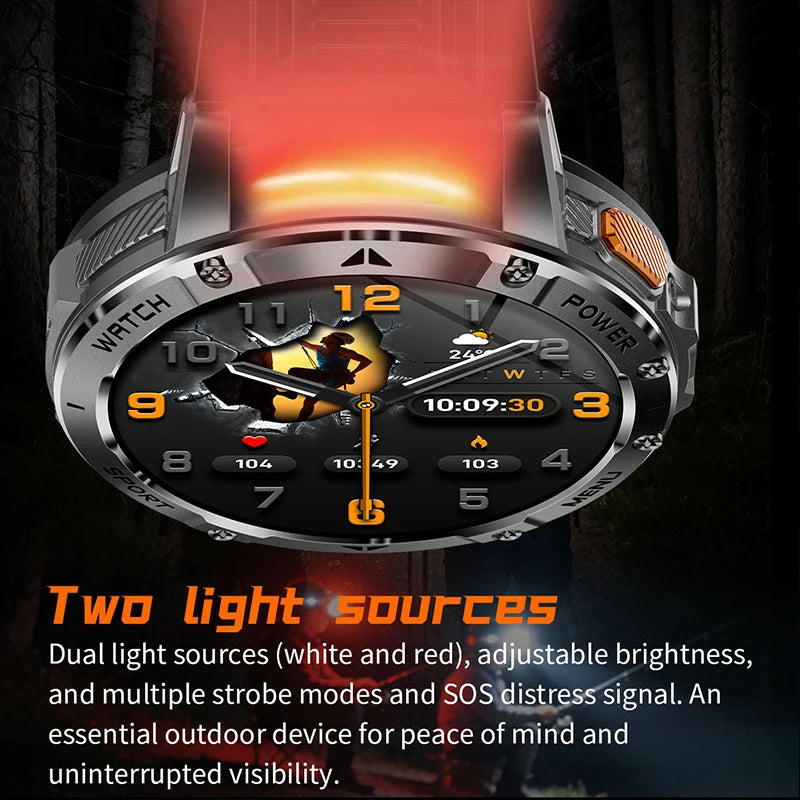Smart Watch 1.7'' IPS Screen 1400mAh Battery IPX8 Waterproof 120+ Sports SOS LED BT Call Heart Rate Monitor Men Women