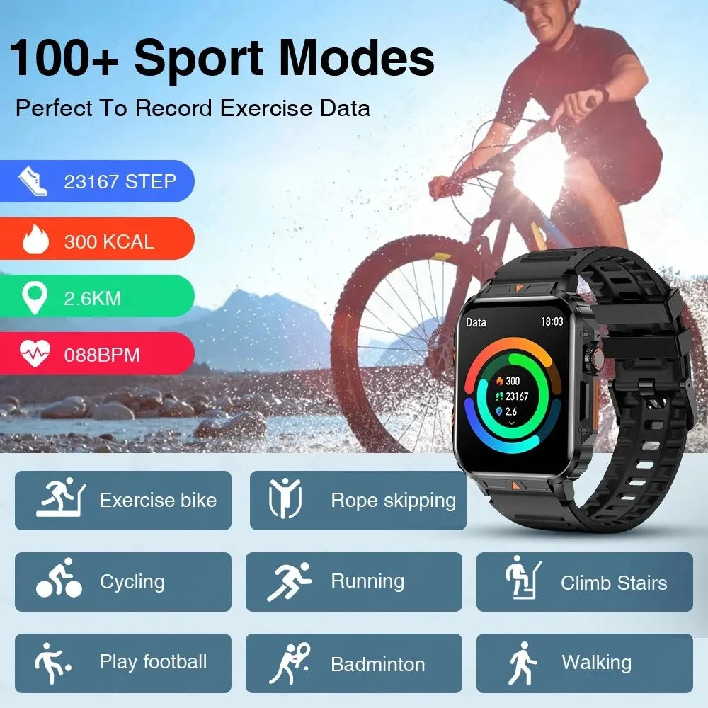New Smartwatch 1.95 Inch Screen Health Monitoring Watches Android IOS IP68 Waterproof  Sport Fitness Smart Watch For Men Women