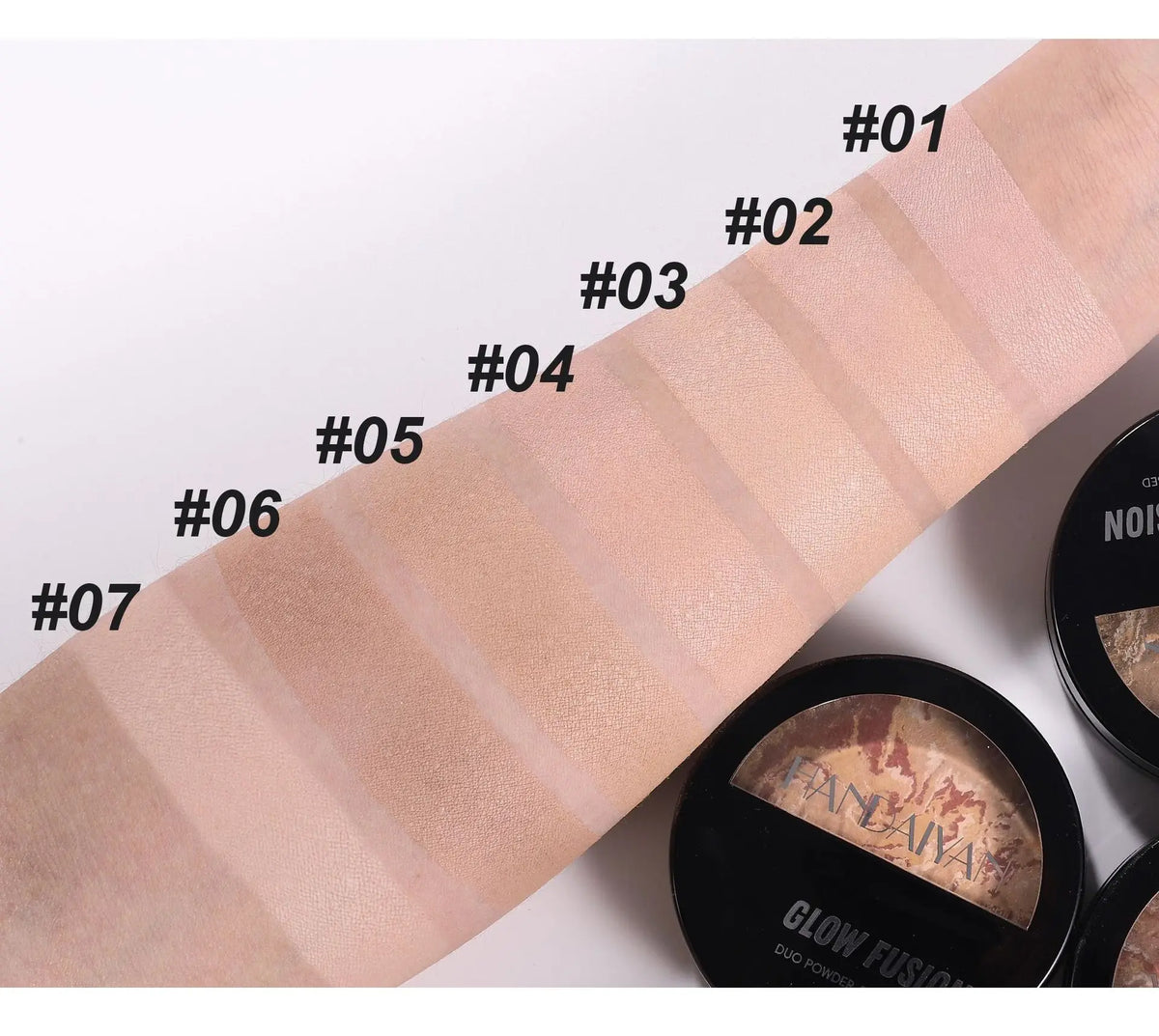 7 Colors Baked Duo Matte Finishing Powder Foundation Compact Waterproof Long Lasting Full Coverage Makeup Base Smooth Skin