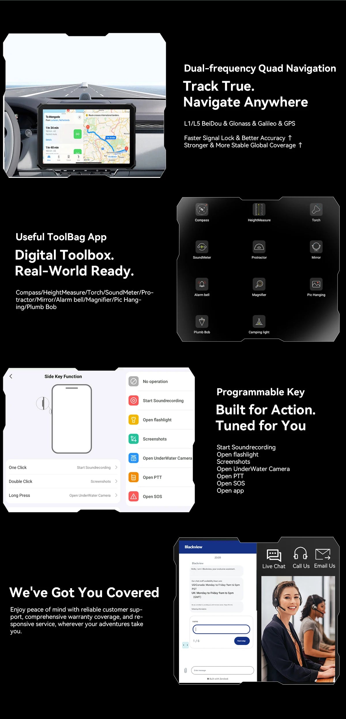 Blackview Active 12 Pro Rugged Tablet Android 15, Dimensity 7300 5G Pad 11 inch Widevine L1 Autofocus Projector, 16GB+ 1TB 30000mAh Tablet Phone 5G Calling