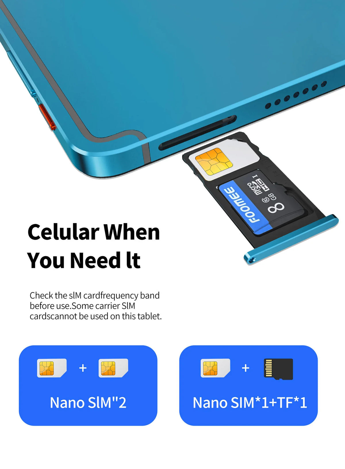 New Arrivals 10.95 Inch Android Tablets Octa Core Processor 8GB RAM 256GB ROM Android 13 Dual SIM Dual Cameras HD Screen 8000mAh