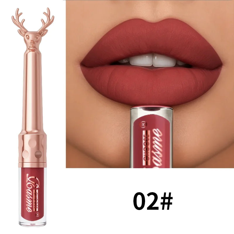 Moisturizing Cream Lip Gloss Autumn/Winter Moisturizing Liquid Lipstick Long Lasting Non Greasy Lip Makeup Christmas Brown