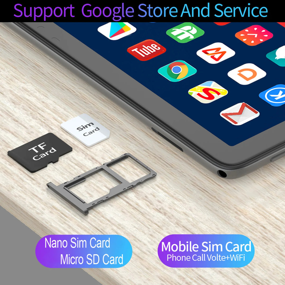 Global new Android 10.1-inch Tablet with Octa cores, 4GB 64GB ROM, Dual cameras, Dual SIM cards, 3G Tablet, Android 11