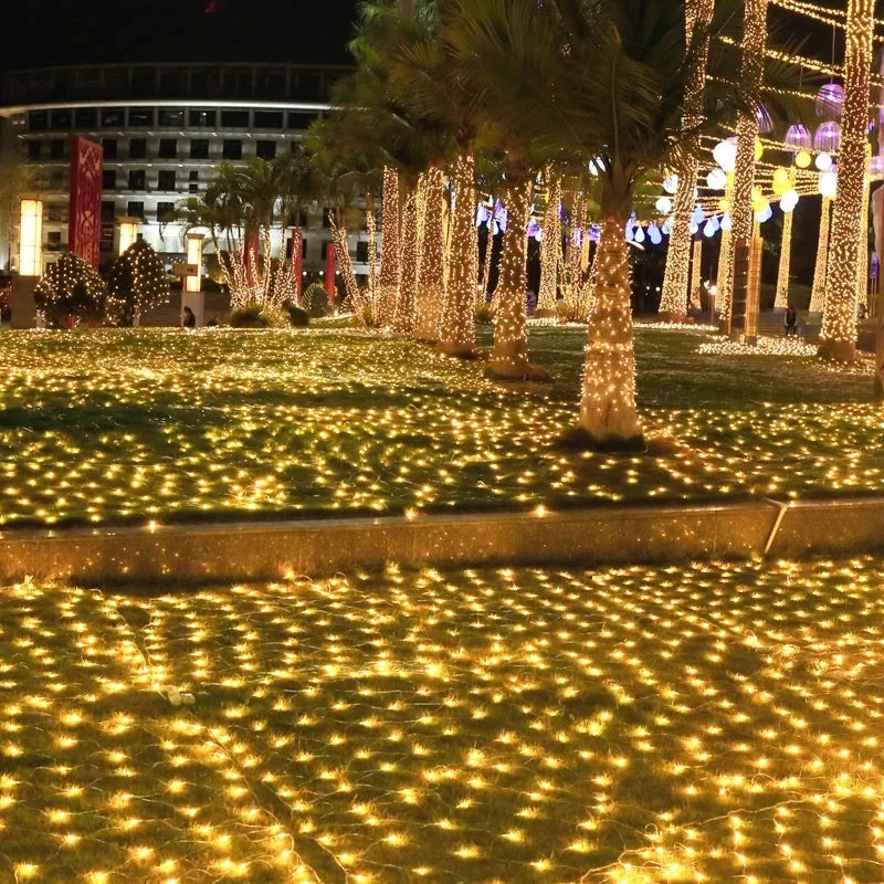 Christmas Decorations Lamp LED Fishing Net Light Outdoor Waterproof Street Tree Decoration Light Wedding Festival Mesh Light