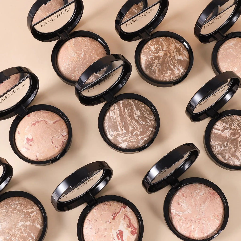 7 Colors Baked Duo Matte Finishing Powder Foundation Compact Waterproof Long Lasting Full Coverage Makeup Base Smooth Skin
