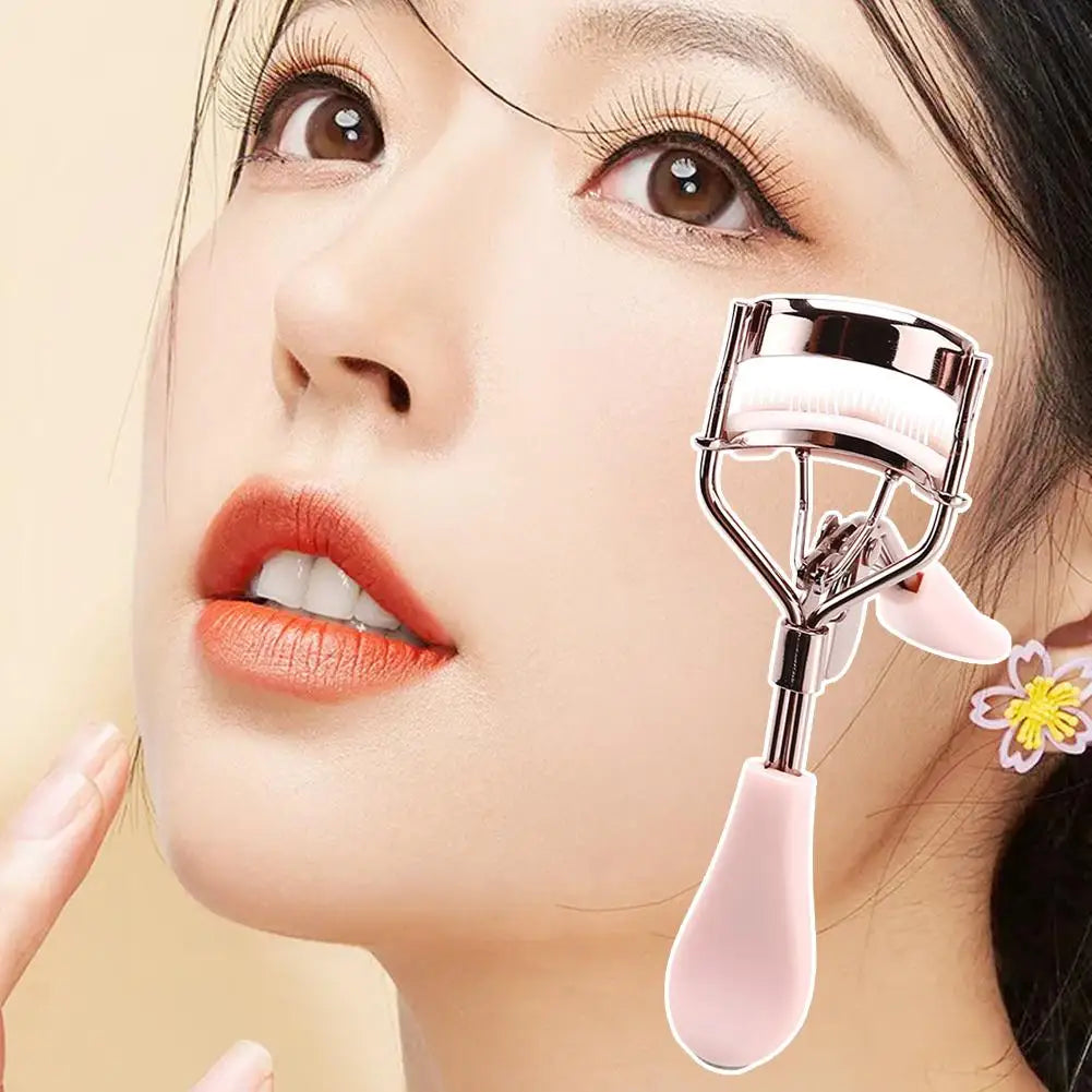 Curved Handle Eyelash Curler Tweezers Gentle on Lashes Long-Lasting Curling Cosmetic Tool for Eye Makeup