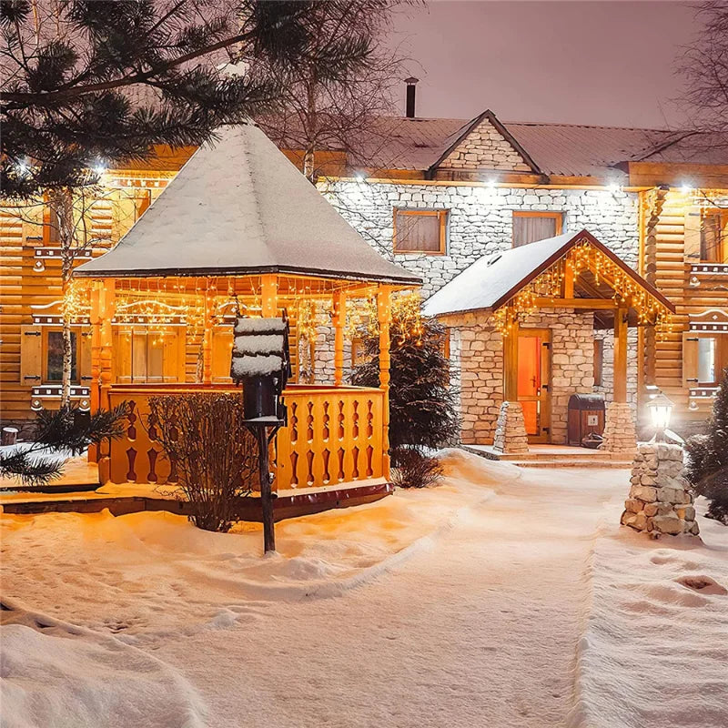 Christmas Decoration 2025 Led Lights Outdoor Street Garland 8/12M Waterproof Connector Icicle Light New Year 2025 Decor for Home