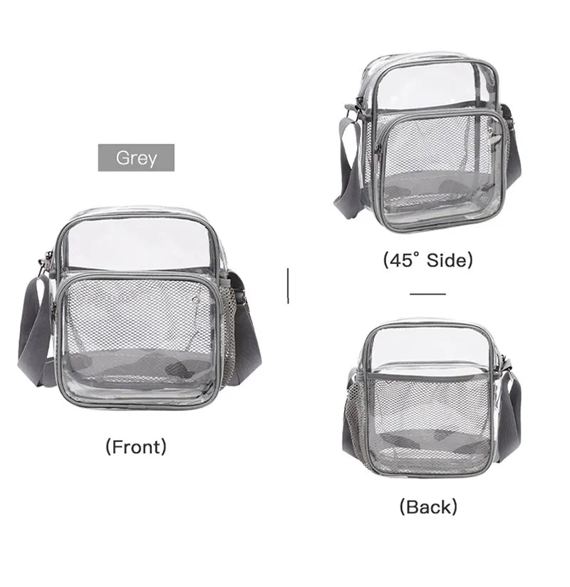 TINYAT Women Lightweight Mesh Strap Waterproof Transparent pvc Bags Put Lost Headphone Jack Umbrella Cell Phone 9.7 inch iPad