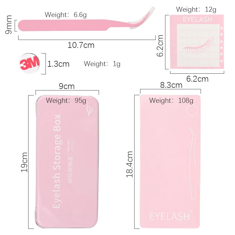 Magnetic False Eyelash Glue Cup Tweezers Holder Soft Anti Fall Board Pallet Specialized Eyelash Extension Tools Kit Box Plate DI