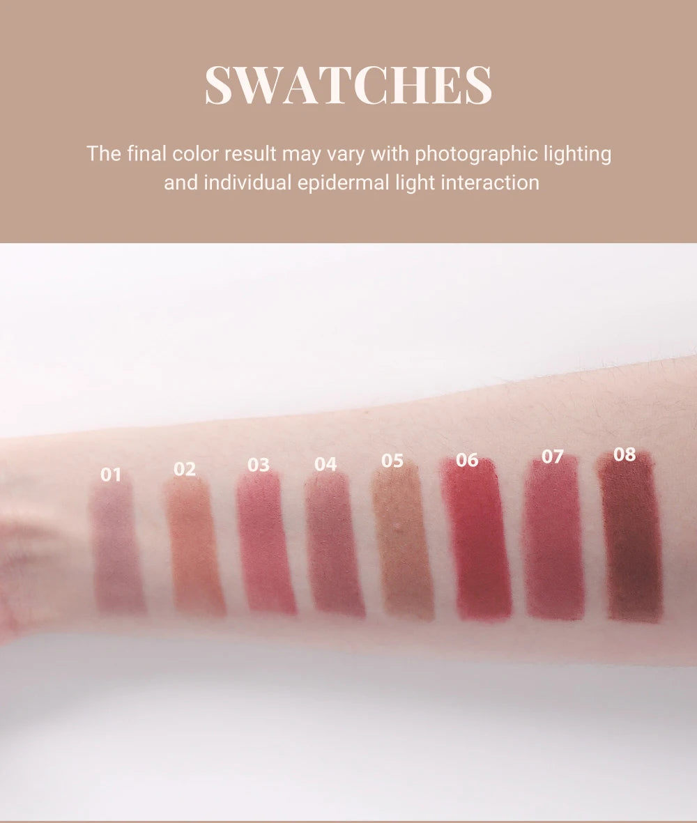 12-Color Matte Velvet Lipstick Long-Lasting Waterproof Non-Stick Cup Does Not Fall Color Lipstick Lipstick