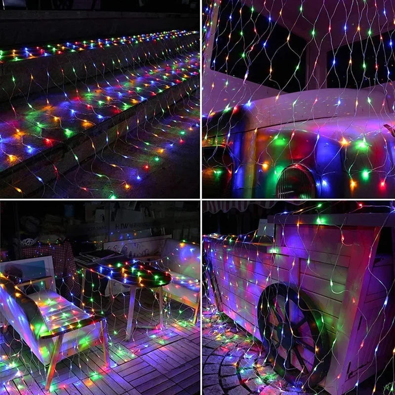 Christmas Decorations Lamp LED Fishing Net Light Outdoor Waterproof Street Tree Decoration Light Wedding Festival Mesh Light