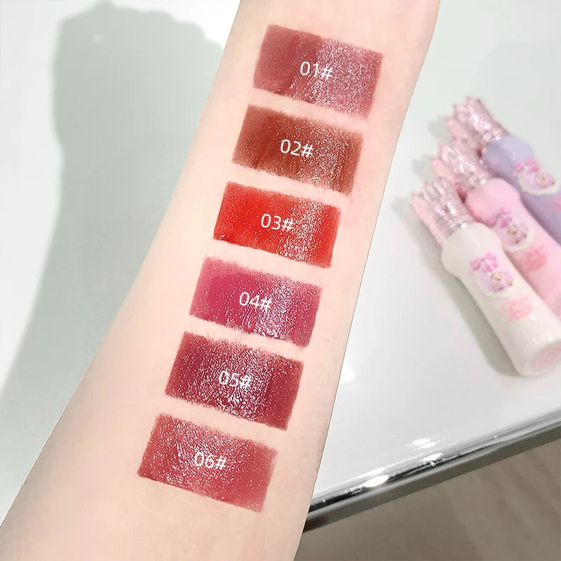 Gege Bear Silky Matte Velvet Lip Mud Moisturizing Non Drying Smooth Long-Lasting Lip Glaze Reddish-brown Autumn&winter Lip Gloss