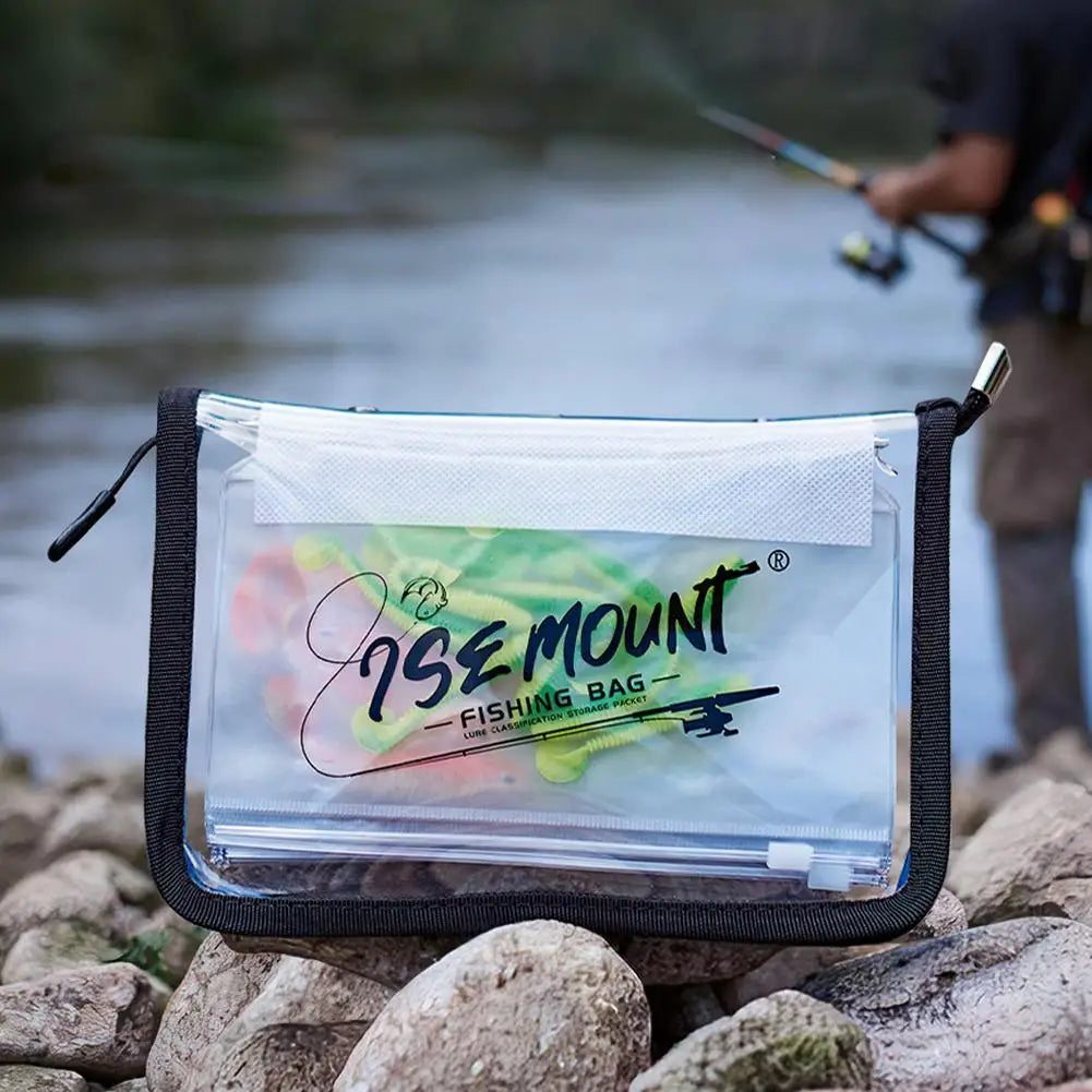 Waterproof PVC Fishing Lure Bag Transparent Fake Bait Storage Case Partitioned Tackle Organizer Pouch For Fishing Accessories
