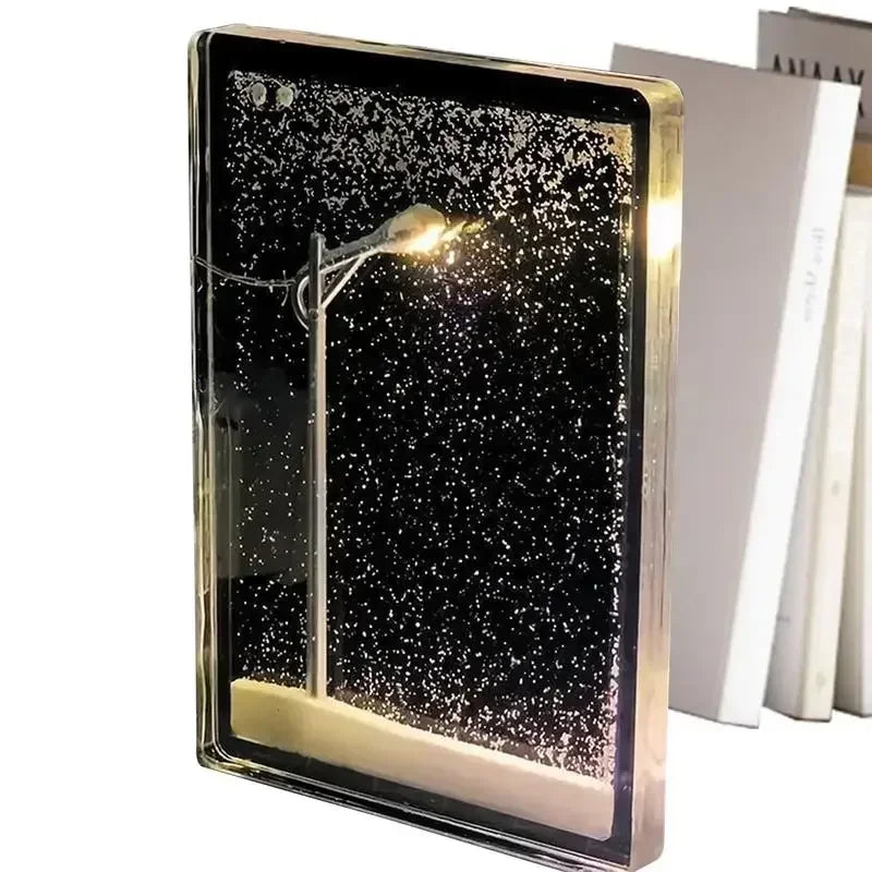 Christmas Snow Scene Night Light Desk Light Christmas Crafts Snowy Night Lamp Decor Arts And Crafts Night Street Lamps for Girls