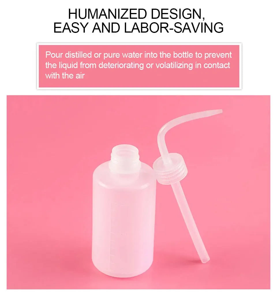 Curved Spout Cleaner Waterproof Eyebrow Remover Bottle Eyelash Extension Makeup Tool Eyelash Cleaning Washing Bottle 250/500ml