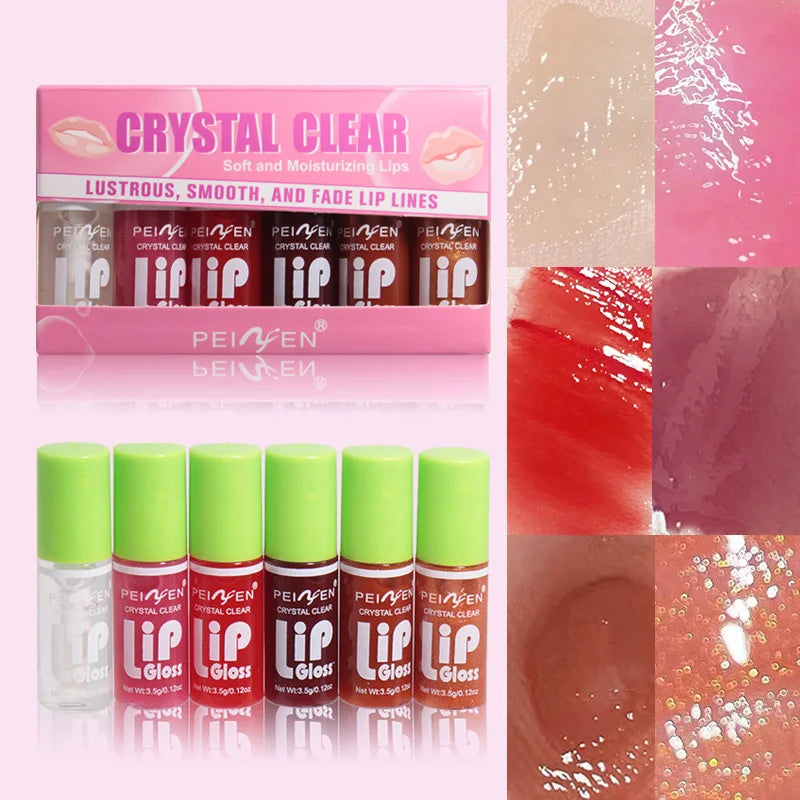 6pcs/set Lip Gloss - Mirror Moisturizing Autumn And Winter Pouting Lips - Long-lasting Lip Protection Oil Lip Beauty Care 2026