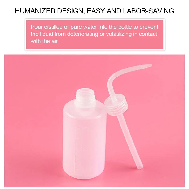 Curved Spout Cleaner Waterproof Eyebrow Remover Bottle Eyelash Extension Makeup Tool Eyelash Cleaning Washing Bottle 250/500ml