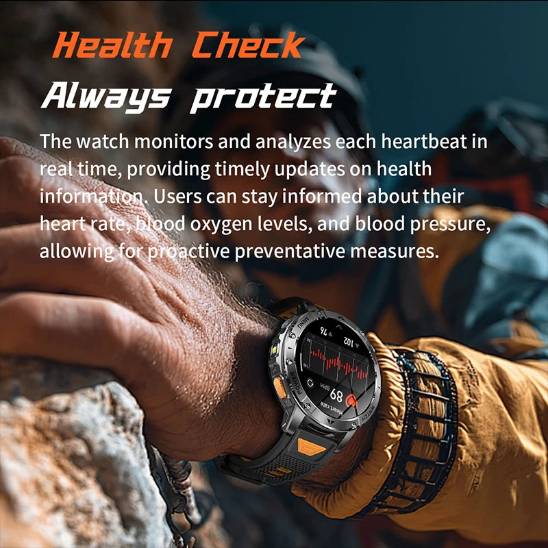 Smart Watch 1.7'' IPS Screen 1400mAh Battery IPX8 Waterproof 120+ Sports SOS LED BT Call Heart Rate Monitor Men Women