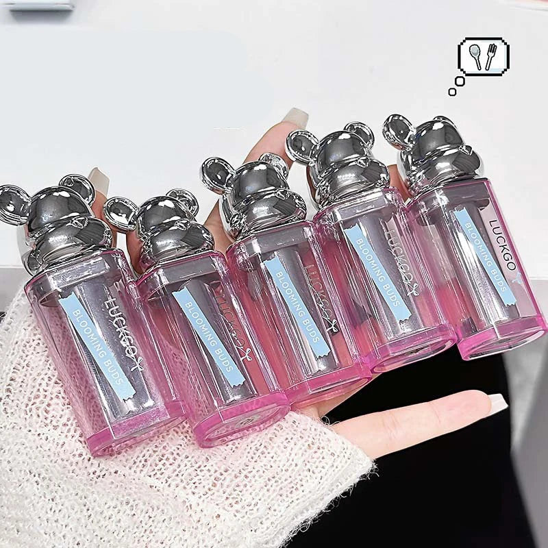 Bear Shuiguang lipstick, Korean show young, mirror Shuiguang glass lip, autumn and winter lipstick, makeup does not fade