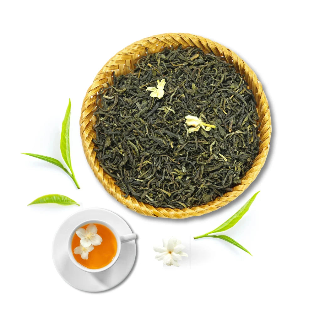 Factory Price Organic Vietnam Green Tea Jasmine Strong Aroma Loose Leaf Tea Kraft Paper Bags Cozy Jasmine Tea Leaves